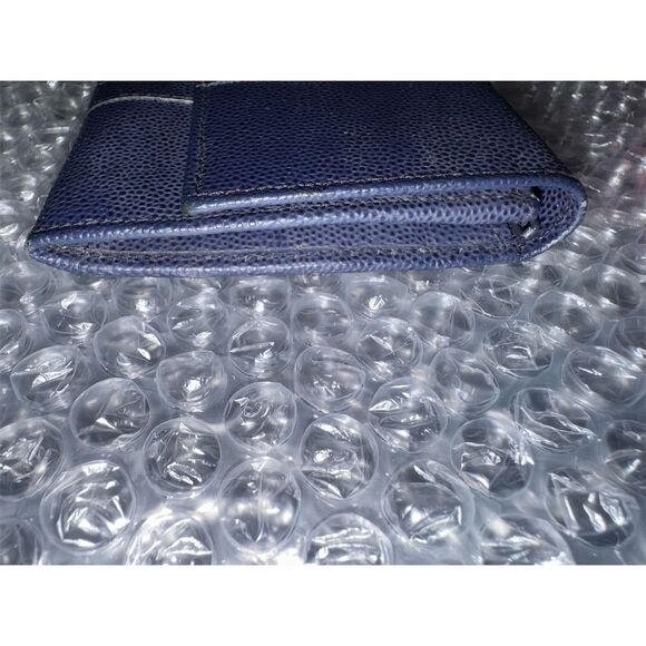 Celine Women's Large Triomphe Wallet Blue Leather Credit Card, Bill Holder - Picture 6 of 11